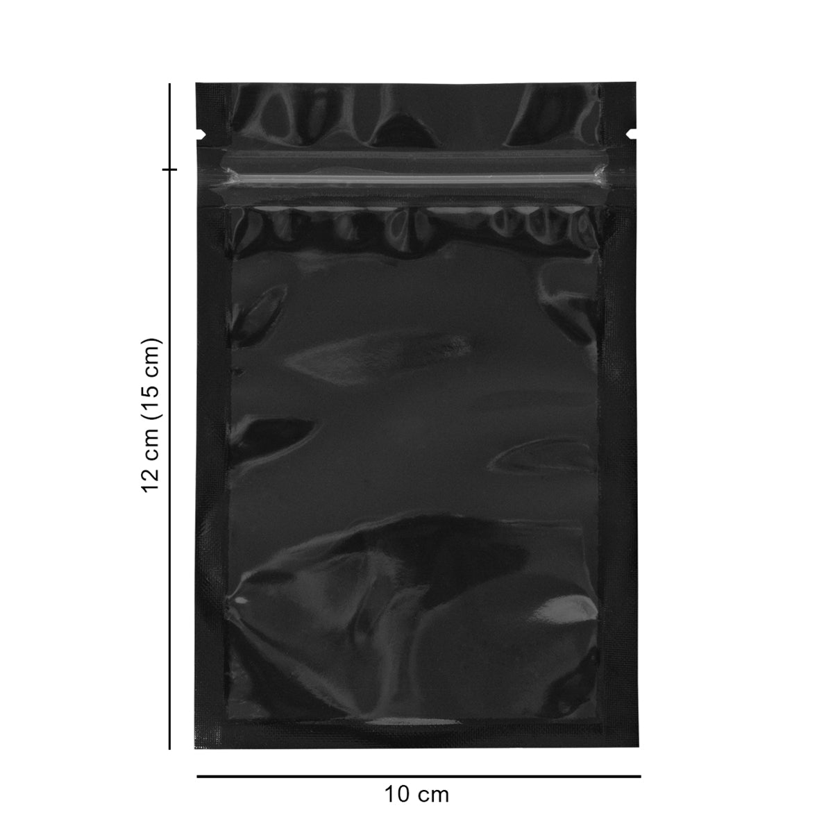 10*15 см зіп-пакет з прозорою стінкою чорний матовий