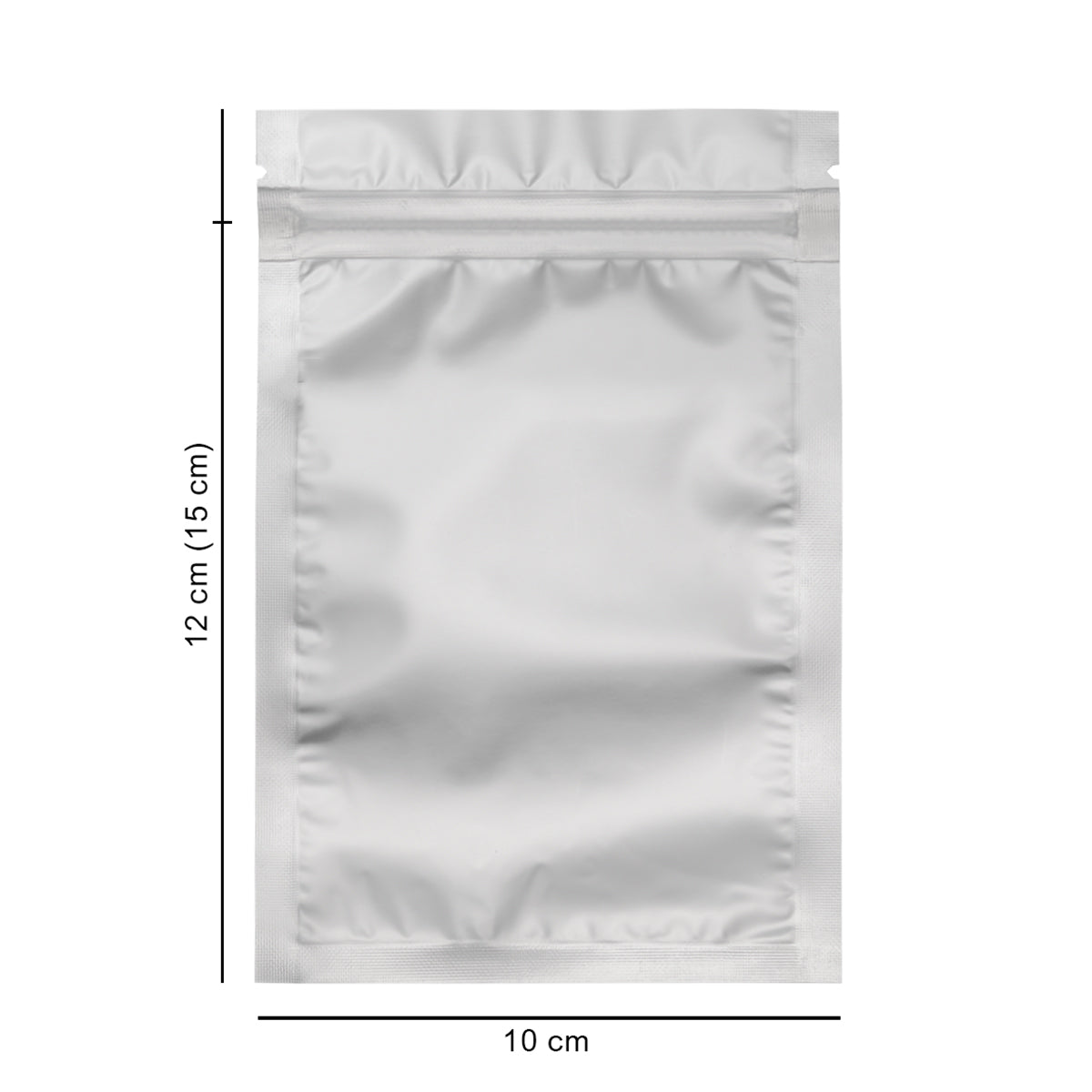 10*15 см зіп-пакет з прозорою стінкою срібний матовий