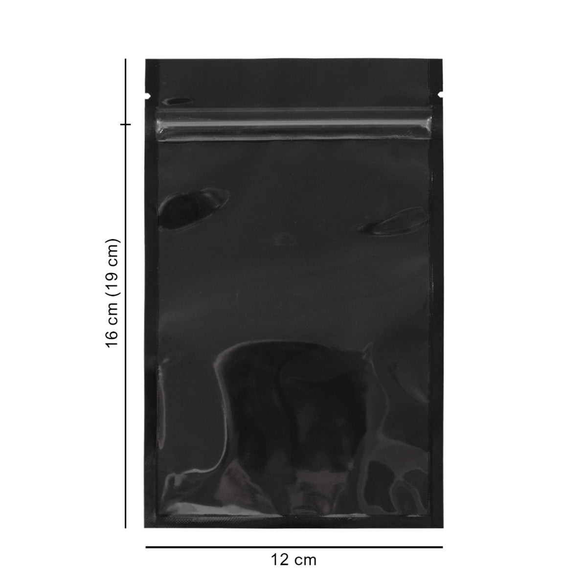 12*19 см зіп-пакет з прозорою стінкою чорний матовий