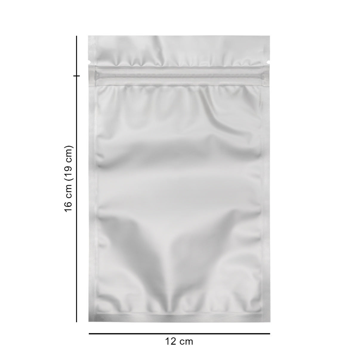 12*19 см зіп-пакет з прозорою стінкою срібний матовий