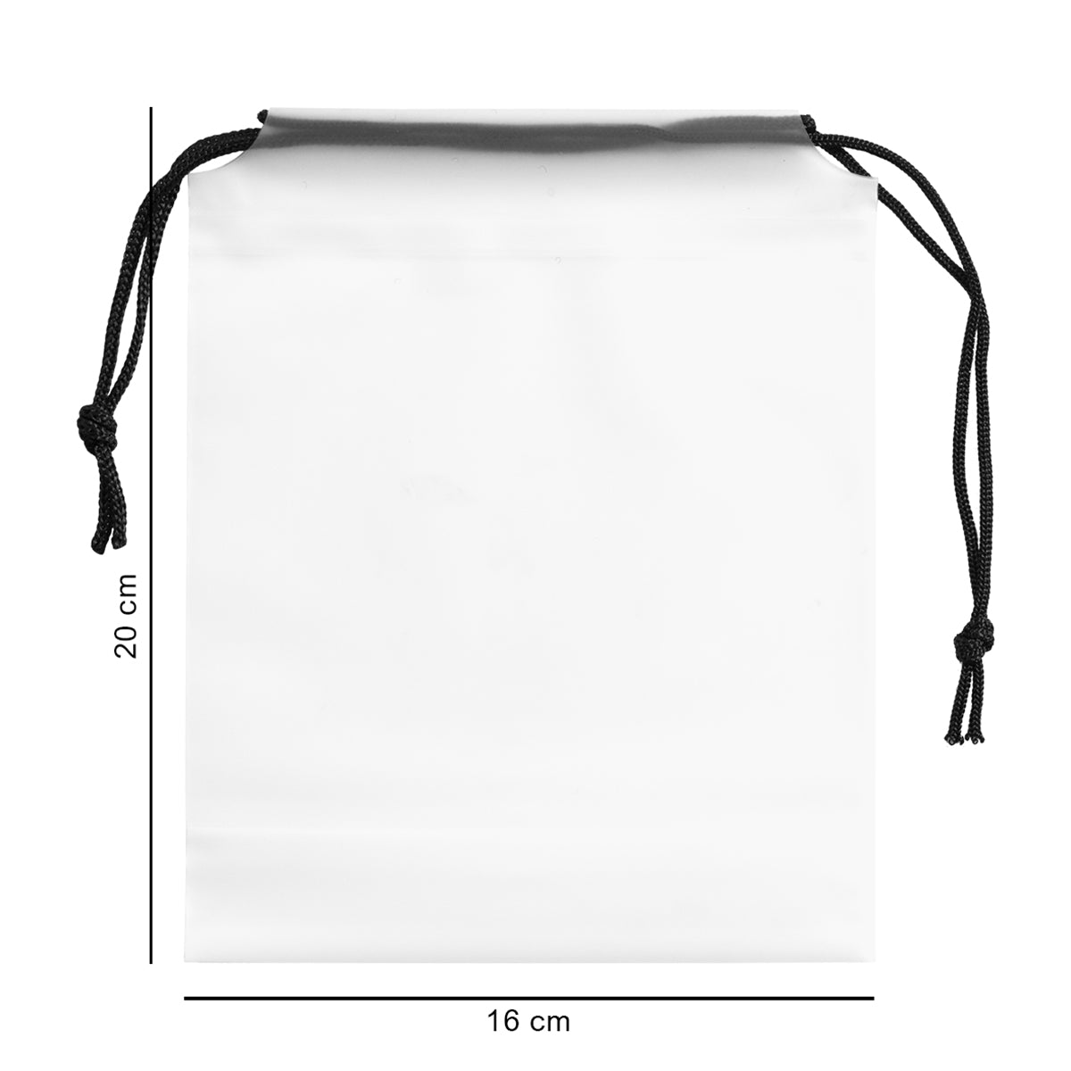 16*20*4 см пакет на затяжках напівпрозорий білий