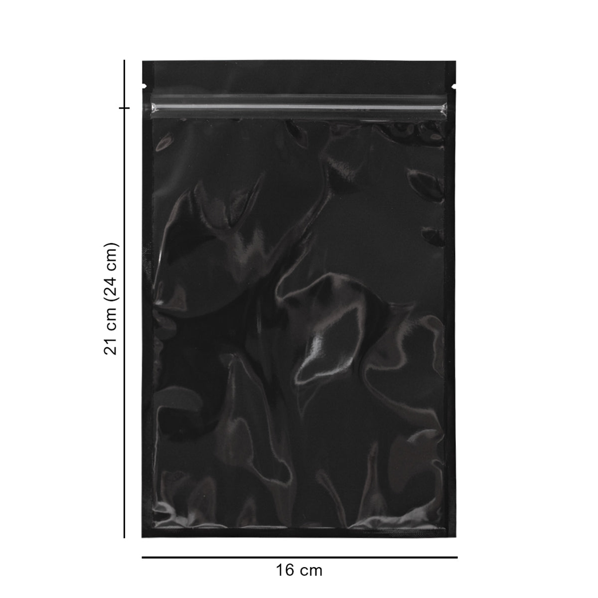 16*24 см зіп-пакет з прозорою стінкою чорний матовий