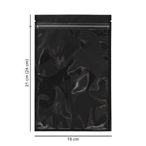 16*24 cm зіп-пакет з прозорою стінкою чорний матовий
