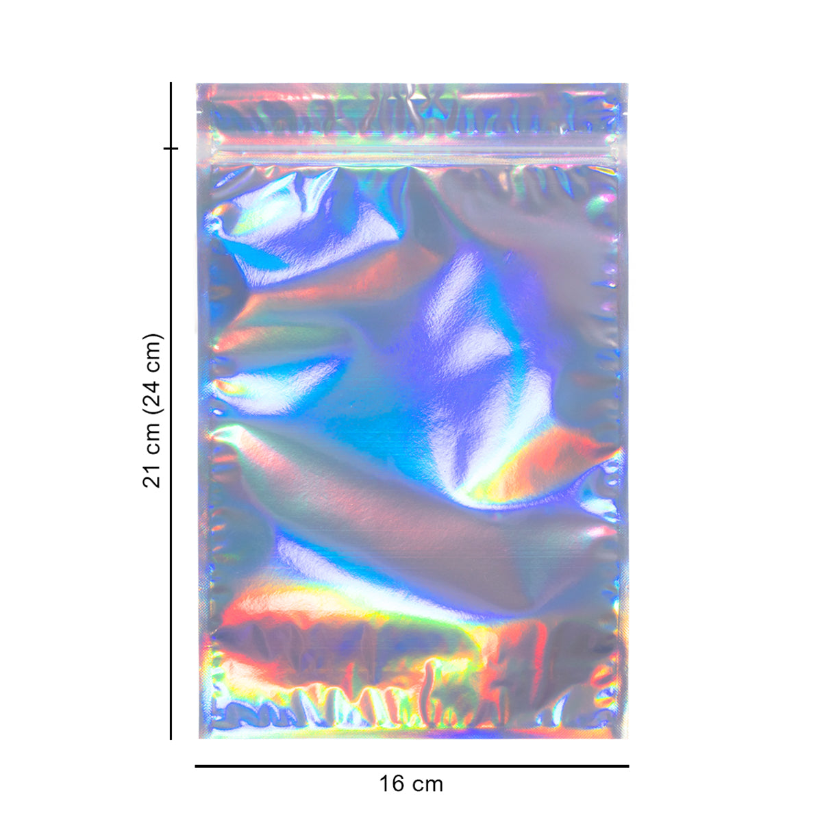 16*24 см зіп-пакет з прозорою стінкою голографічний