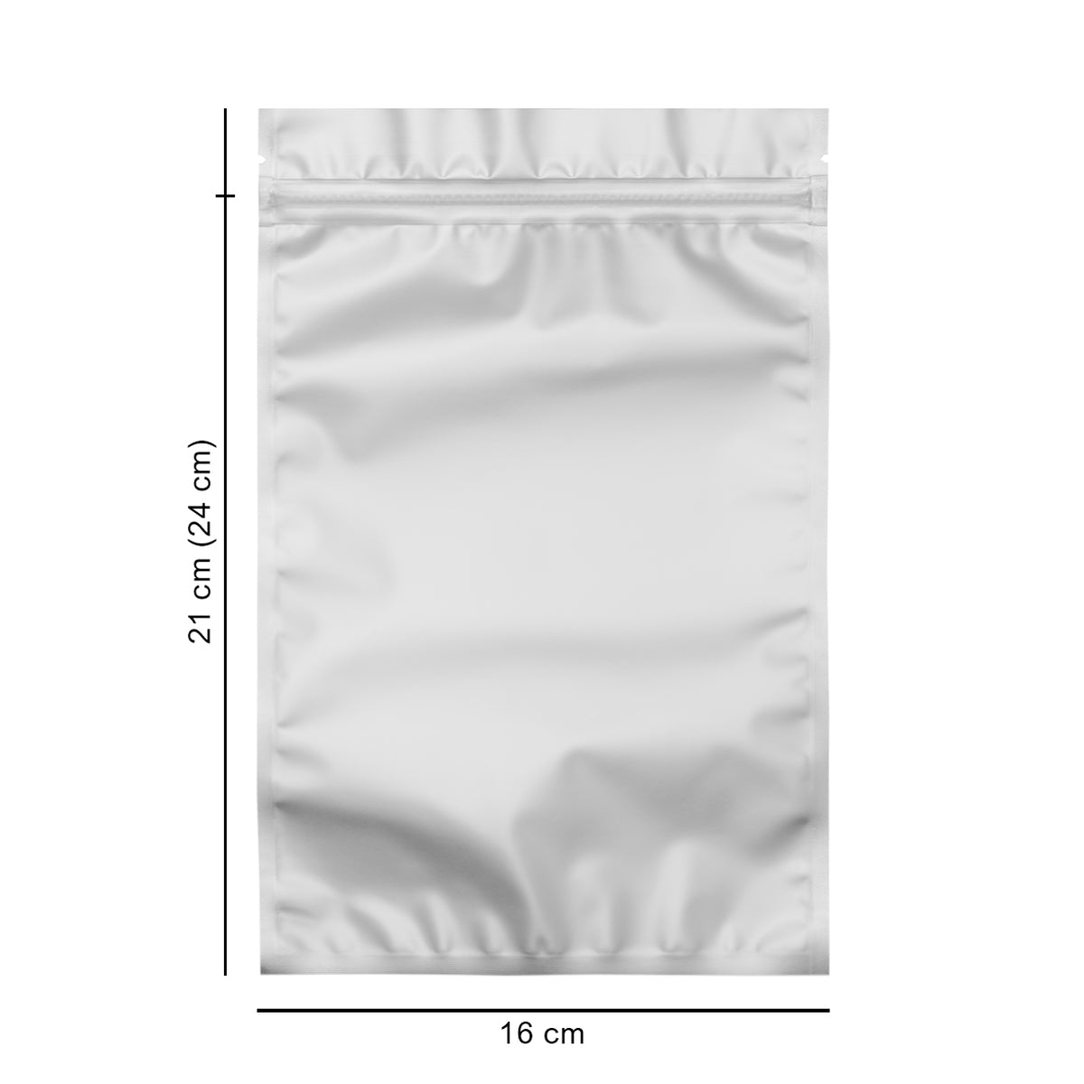 16*24 см зіп-пакет з прозорою стінкою срібний матовий