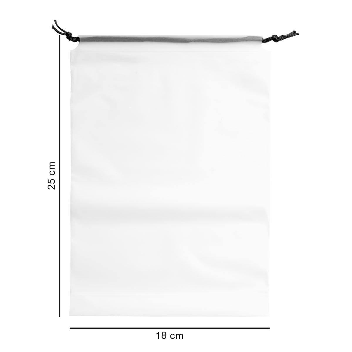 18*25*4 см пакет на затяжках напівпрозорий білий