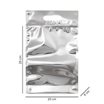 20*25*6 cm срібний глянцевий з ручкою, зіпом та дном