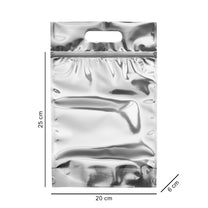 20*25*6 cm срібний з прозорою стінкою, ручкою, зіпом та дном