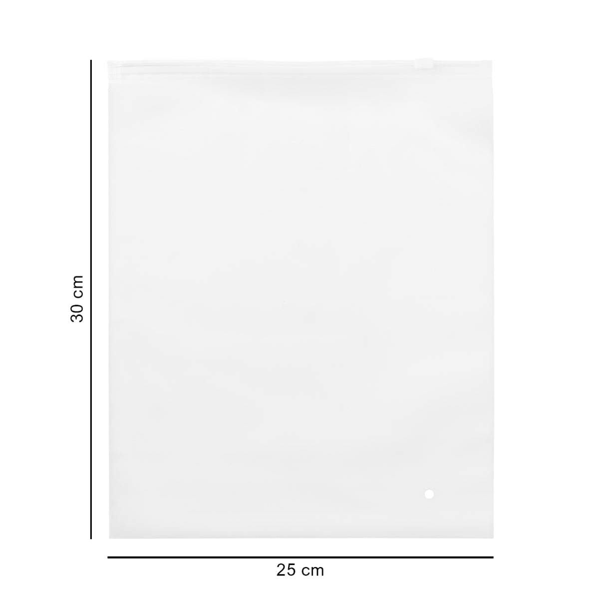 25*30 cm зіп-пакет зі слайдером напівпрозорий білий