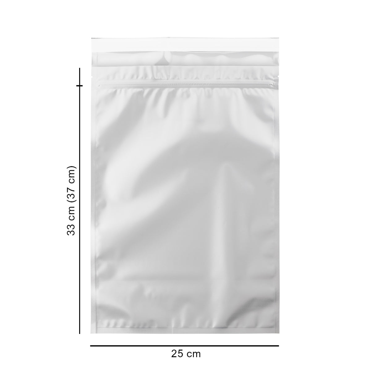 25*37 cm срібний матовий з зіпом