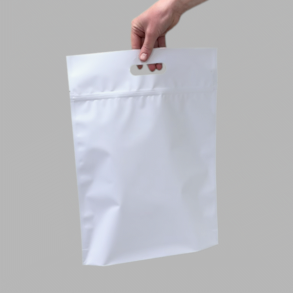 30*33*6 см білий матовий з ручкою, зіпом та дном