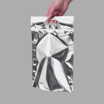20*25*6 cm срібний глянцевий з ручкою, зіпом та дном
