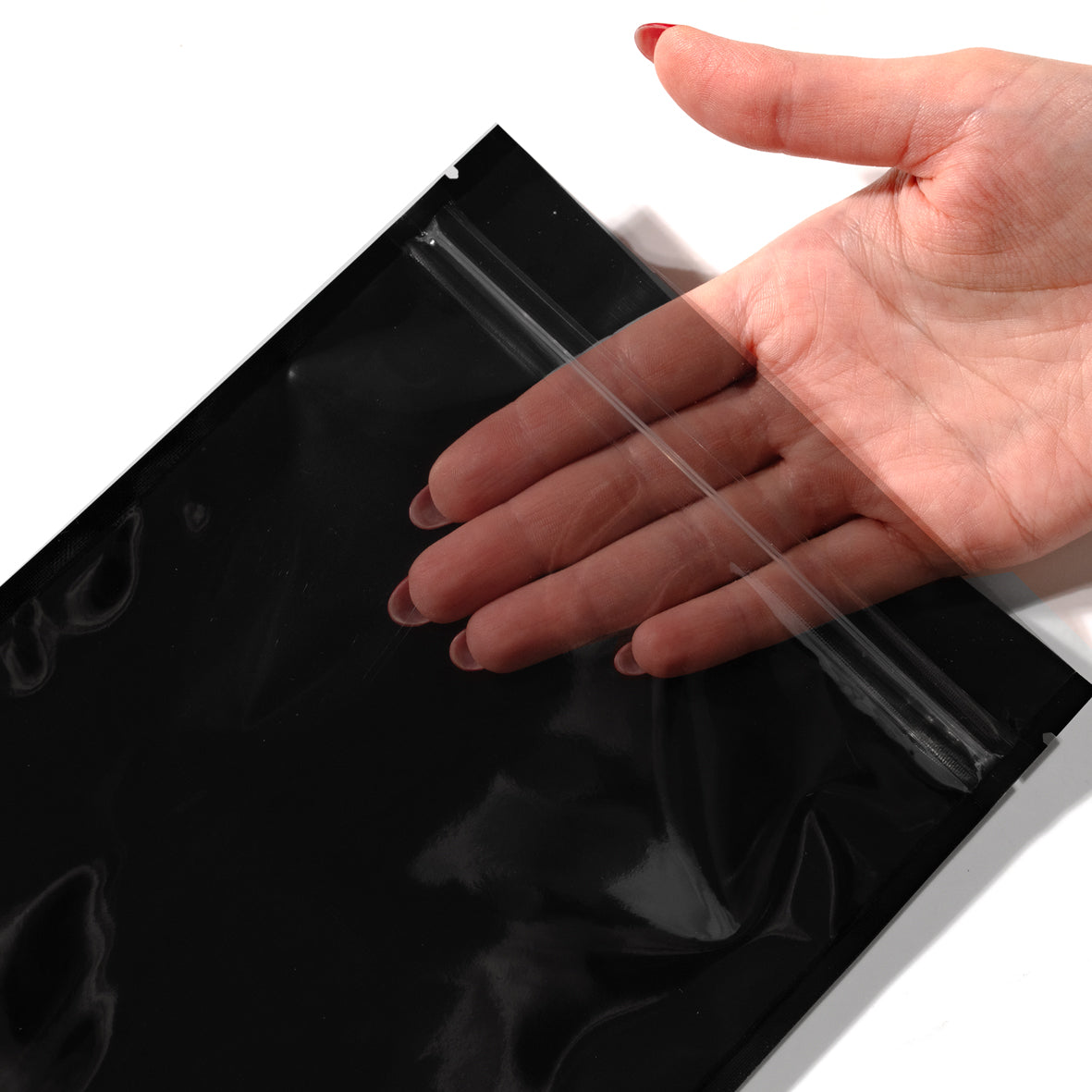 16*24 см зіп-пакет з прозорою стінкою чорний матовий